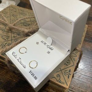 NWT Taylor Grace 10k Gold Cubic Zirconia Earrings